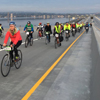 Cyclists and walkers are first to enjoy world's longest floating bridge image