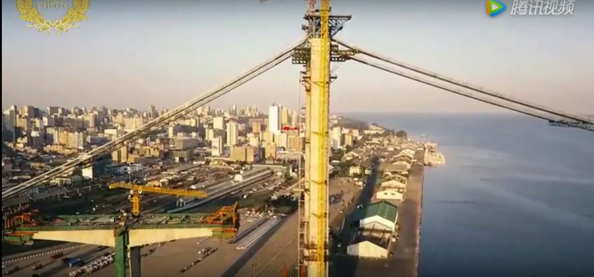 Fly over the construction site of Africa's longest suspension bridge  image