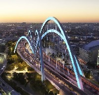 Scaffolding system picked for six-arch Miami bridge logo 